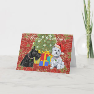 Schotse Terrier Wenskaart Feestdagen Kaart