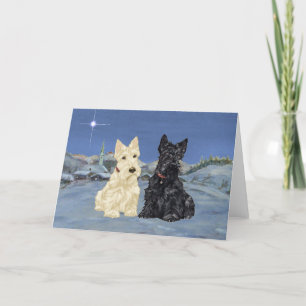 Schotse Terrier Wenskaart Feestdagen Kaart