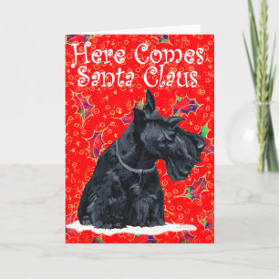 Schotse Terrier Wenskaart Feestdagen Kaart