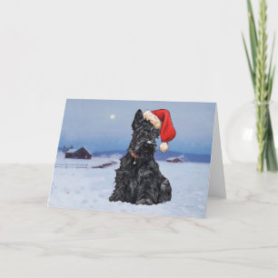 Schotse Terrier Wenskaart Feestdagen Kaart