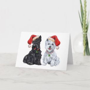 Schotse Terrier Wenskaart Feestdagen Kaart