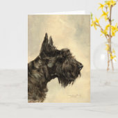 Schotse Terrier Wenskaart Kaart (Gele Bloem)