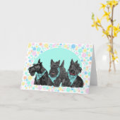 Schotse Terrier Wenskaart Kaart (Gele Bloem)