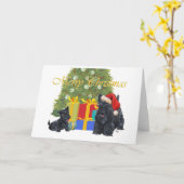 Schotse Terrier Wenskaart Kaart (Gele Bloem)