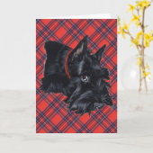 Schotse Terrier Wenskaart Kaart (Gele Bloem)