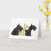 Schotse Terrier Wenskaart Kaart (Gele Bloem)