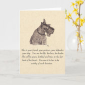 Schotse Terrier Wenskaart Kaart (Gele Bloem)