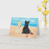 Schotse Terrier Wenskaart Kaart (Gele Bloem)
