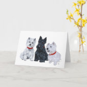 Schotse Terrier Wenskaart Kaart (Gele Bloem)