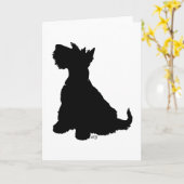Schotse Terrier Wenskaart Kaart (Gele Bloem)