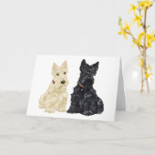 Schotse Terrier Wenskaart Kaart (Gele Bloem)