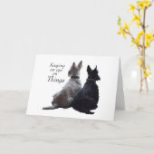 Schotse Terrier Wenskaart Kaart (Gele Bloem)