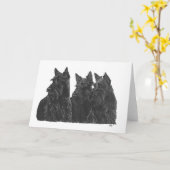 Schotse Terrier Wenskaart Kaart (Gele Bloem)