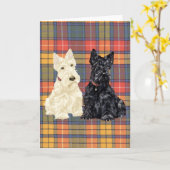 Schotse Terrier Wenskaart Kaart (Gele Bloem)