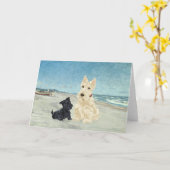 Schotse Terrier Wenskaart Kaart (Gele Bloem)