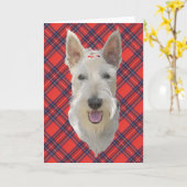 Schotse Terrier Wenskaart Kaart (Gele Bloem)