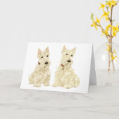 Schotse Terrier Wenskaart Kaart (Gele Bloem)