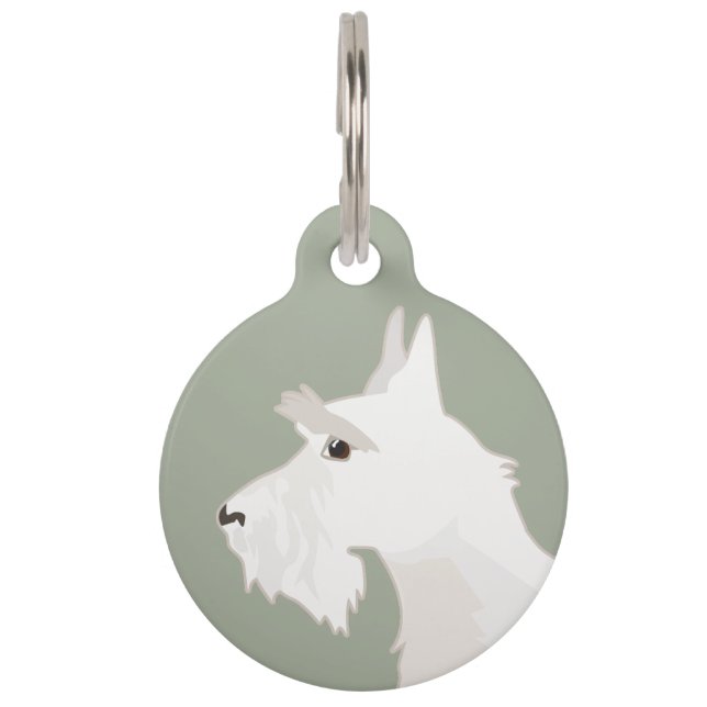 Schotse Terrier Wheaten Basis Fok Silhouet Huisdierpenning (Voorkant)