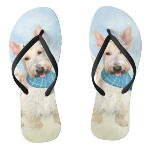 Schotse Terriër Wheaten Honden Schilderij Originel Teenslippers