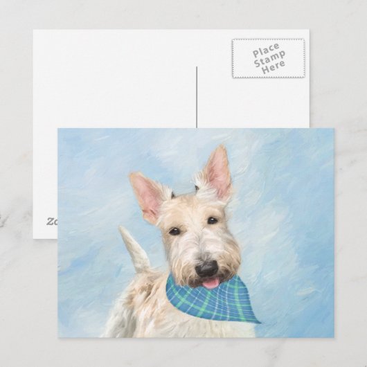 Schotse Terriër Wheaten Hondenschilderij Originele Briefkaart (Voorkant / Achterkant)