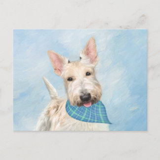 Schotse Terriër Wheaten Hondenschilderij Originele Briefkaart