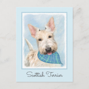 Schotse Terriër Wheaten Hondenschilderij Originele Briefkaart