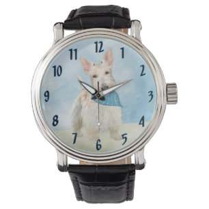 Schotse Terriër Wheaten Hondenschilderij Originele Horloge