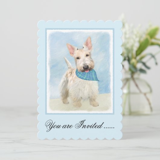 Schotse Terriër Wheaten Hondenschilderij Originele Kaart (Staand voorkant)