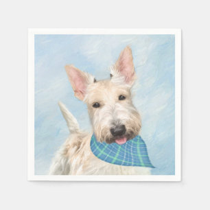Schotse Terriër Wheaten Hondenschilderij Originele Servet