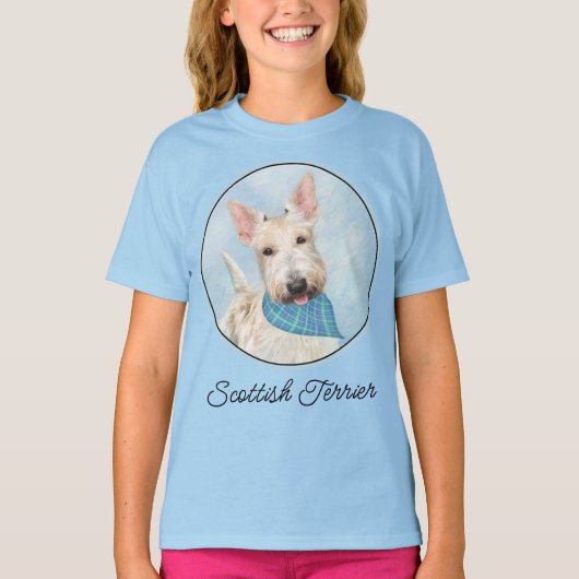 Schotse Terriër Wheaten Hondenschilderij Originele T-shirt (Voorkant)
