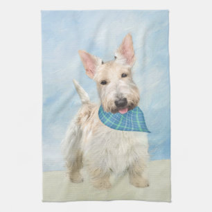 Schotse Terriër Wheaten Hondenschilderij Originele Theedoek