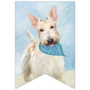 Schotse Terriër Wheaten Hondenschilderij Originele Vlaggetjes