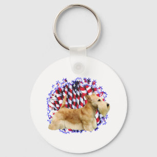 Schotse Terriër (wheaten) Patriot Sleutelhanger