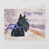 Schotse Terrier Wintervakantie Feestdagenkaart (Voorkant)