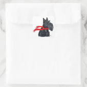 Schotse Terrier Wintervakantie Vierkante Sticker (Tas)