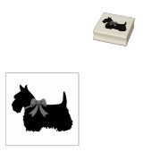 Schotse terriër, zwart silhouet/boog terriër hond rubberstempel (Gestempeld)