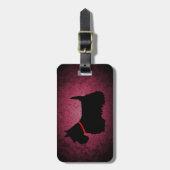 Schotse Terriër, zwart silhouet, graniet roze Bagagelabel (Voorkant verticaal)