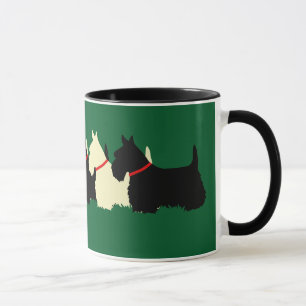 Schotse Terrier zwart/tarwe silhouet hart Mok