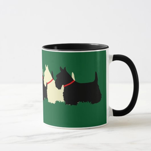 Schotse Terrier zwart/tarwe silhouet hart Mok (Rechts)