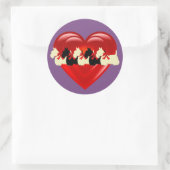 Schotse Terriër zwart/wit dubbel hart/boog Ronde Sticker (Tas)