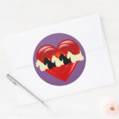 Schotse Terriër zwart/wit dubbel hart Ronde Sticker (Envelop)