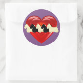 Schotse Terriër zwart/wit dubbel hart Ronde Sticker (Tas)