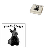 Schotse Terrier, zwart/wit, Great Scott! Rubberstempel (Gestempeld)