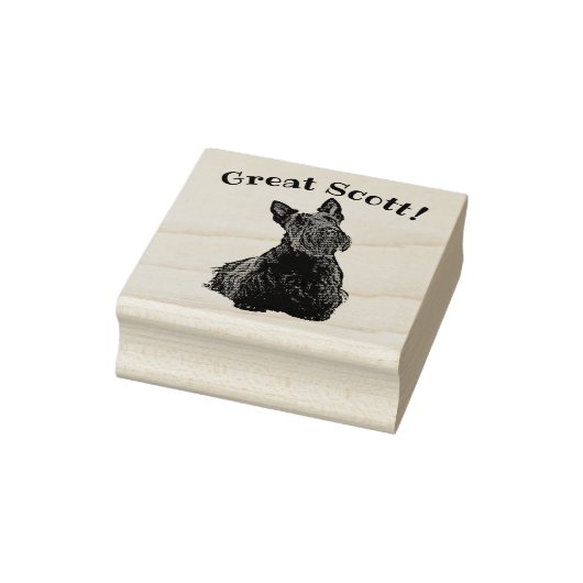 Schotse Terrier, zwart/wit, Great Scott! Rubberstempel (Stempel)