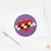 Schotse Terriër zwart/wit silhouet hart/boog Ronde Sticker (Envelop)