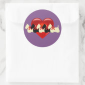 Schotse Terriër zwart/wit silhouet hart/boog Ronde Sticker (Tas)