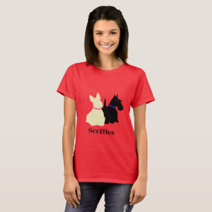 Schotse Terrier zwart zittend/staand silhouet T-shirt