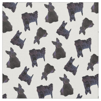 Schotse Terrier zwart zittend/staand/zaz PNG Stof