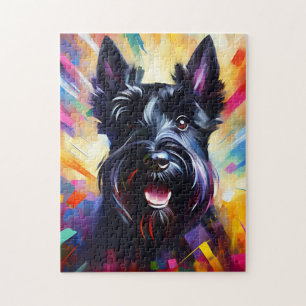 Schotse Terrier Zwarte Hond Acrylprint Hondenliefh Legpuzzel
