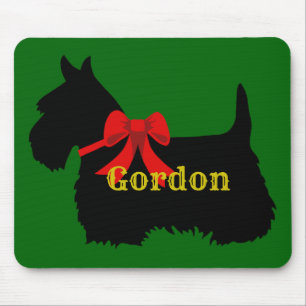 Schotse Terrier zwarte silhouet, eiland groen Muismat